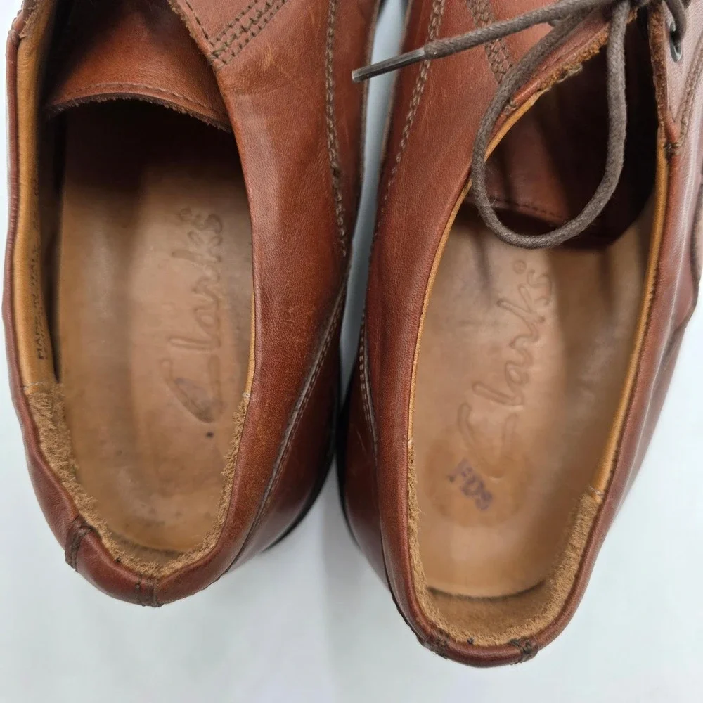 Clarks Mens Brown Leather Derby Dress Shoes Made in Italy Size 11 N 36793